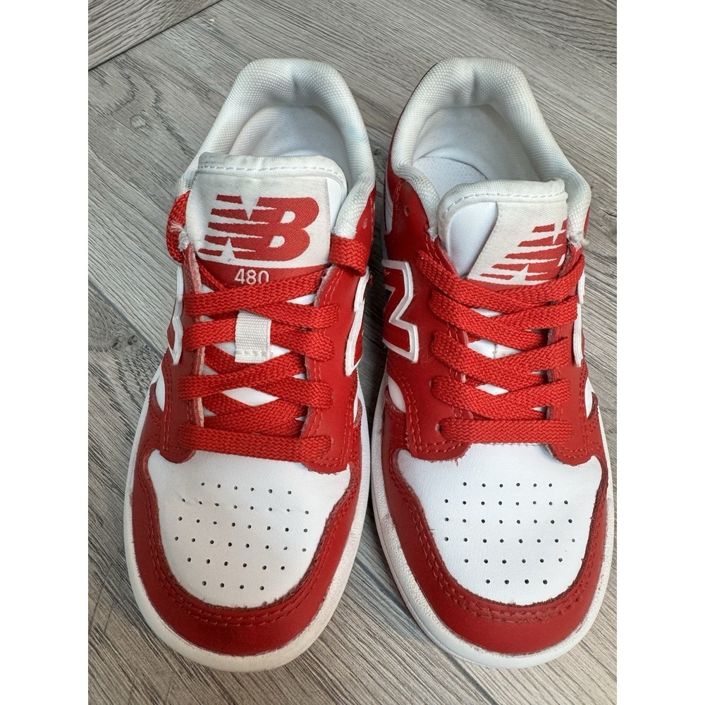 New Balance 480  Kids Sz 12 Shoes Red White Athletic Low Top Sneaker - Picture 5 of 11